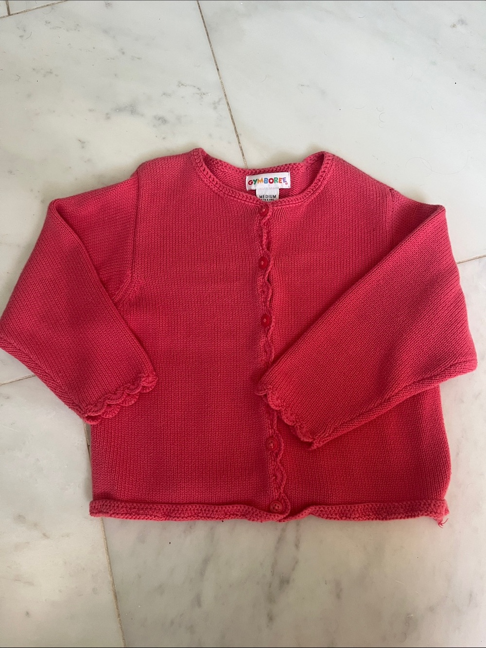 Gymboree Coral Pink Knit Button-Up Cardigan, 3-4yrs.
